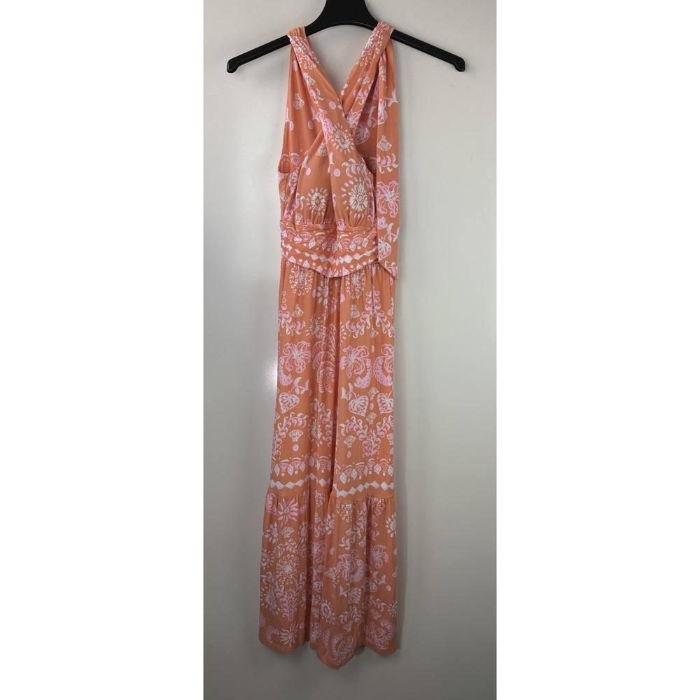 Lilly Pulitzer Montecito Mixed Print Cross Neck Maxi Halter Dress EUC Size XS - Picture 15 of 16